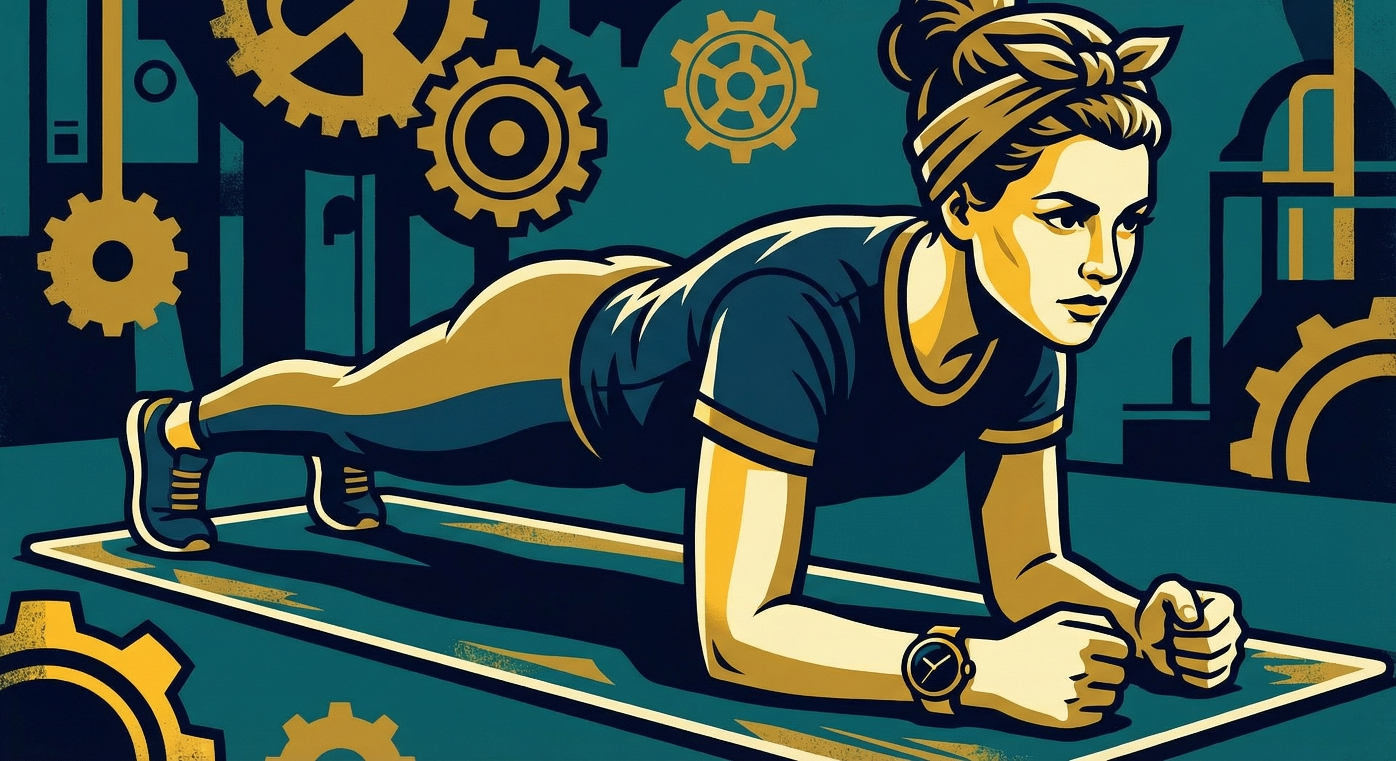 Athlete holding a plank with a Pixel Watch tracking the hold